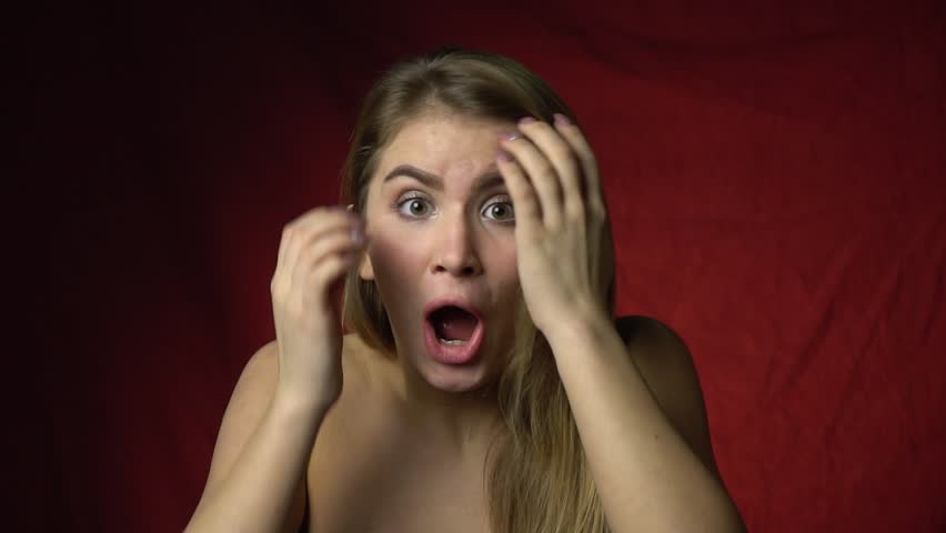 Cute woman screaming for the orgasm